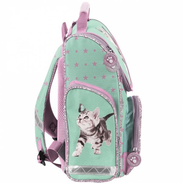 Schultasche mit einer Katze und Butterfly , Set für Mädchen [PTN-525-/1]
