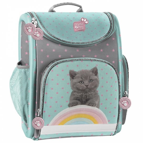 Set 5 in 1 Schulranzen,  moderne Tasche für  Mädchen mit Katze [PTL-524]