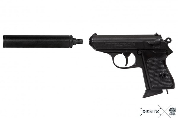 Deutsche ATGM Polizeipistole mit Schalldämpfer von 1931.1311